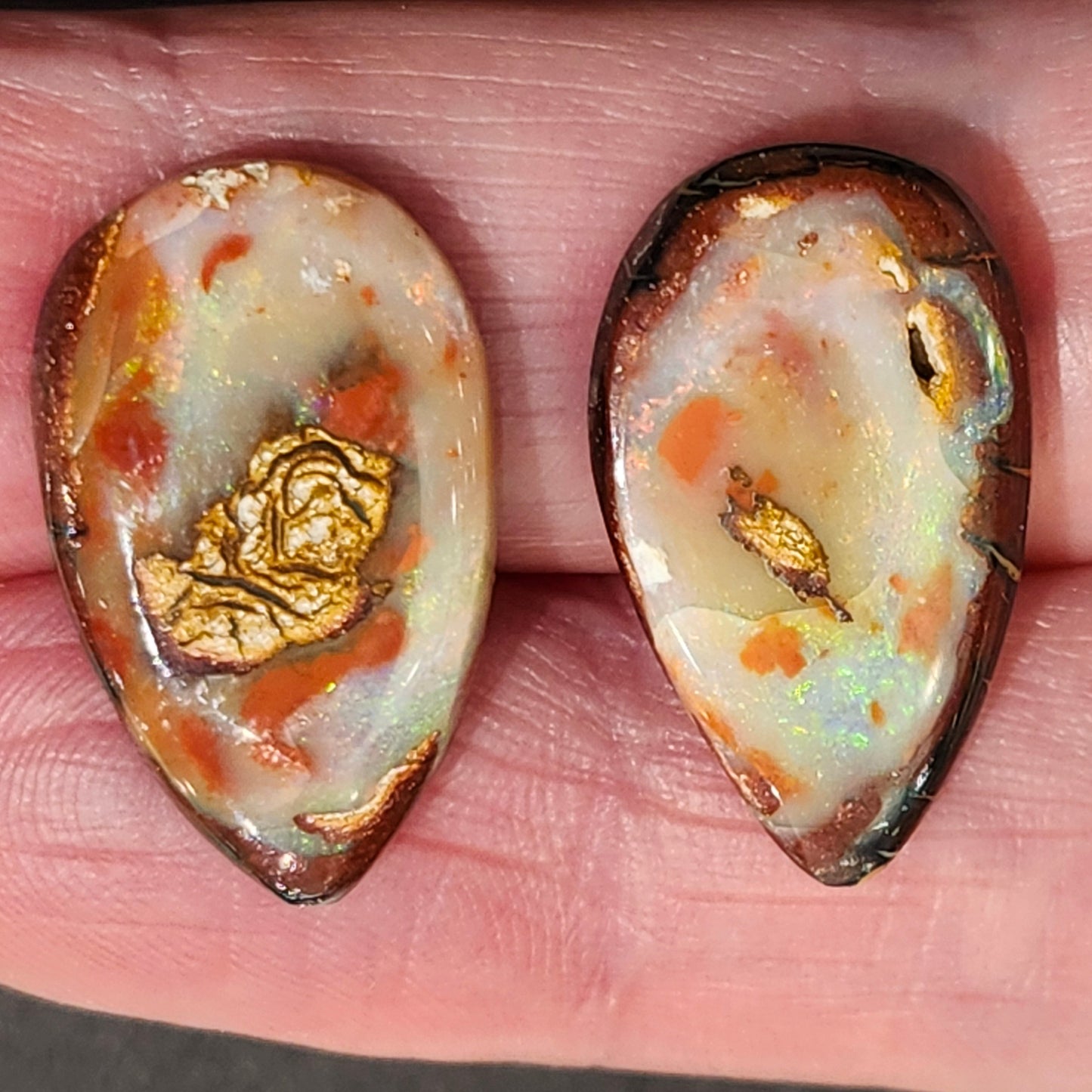 9.72ct and 8.15ct Quilpie Boulder Matrix Opal Pair | #E265