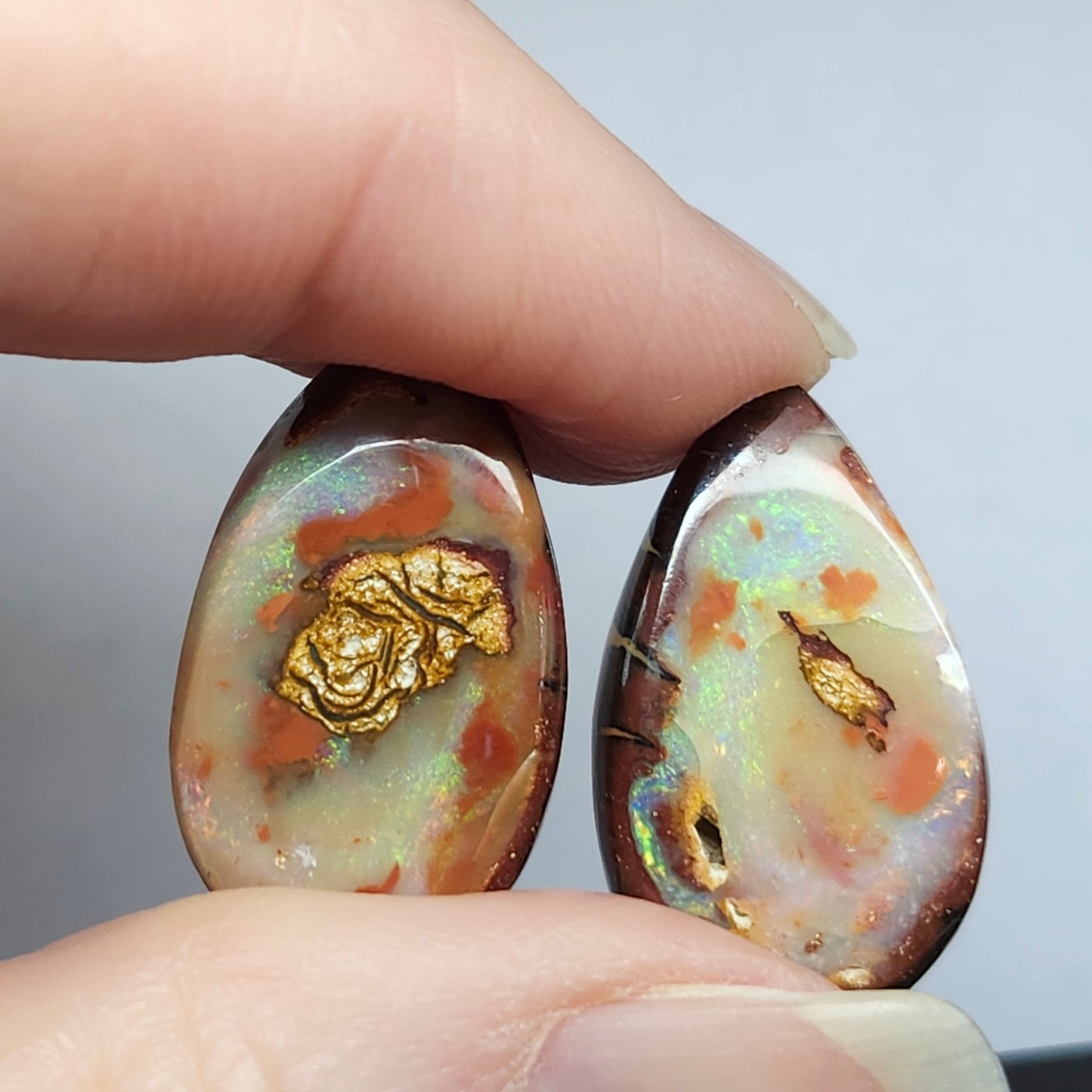 9.72ct and 8.15ct Quilpie Boulder Matrix Opal Pair | #E265