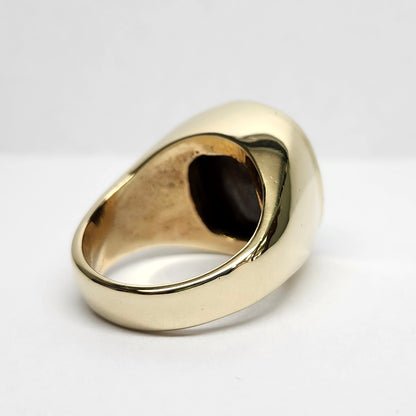 Linhas | Men's Australian Quilpie Boulder Opal Ring | Custom | 14kt Yellow Gold