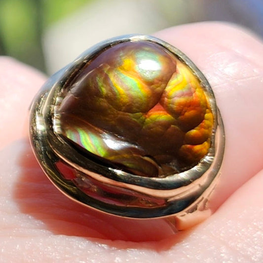 Ladies' Freeform Fire Agate Ring | 14kt