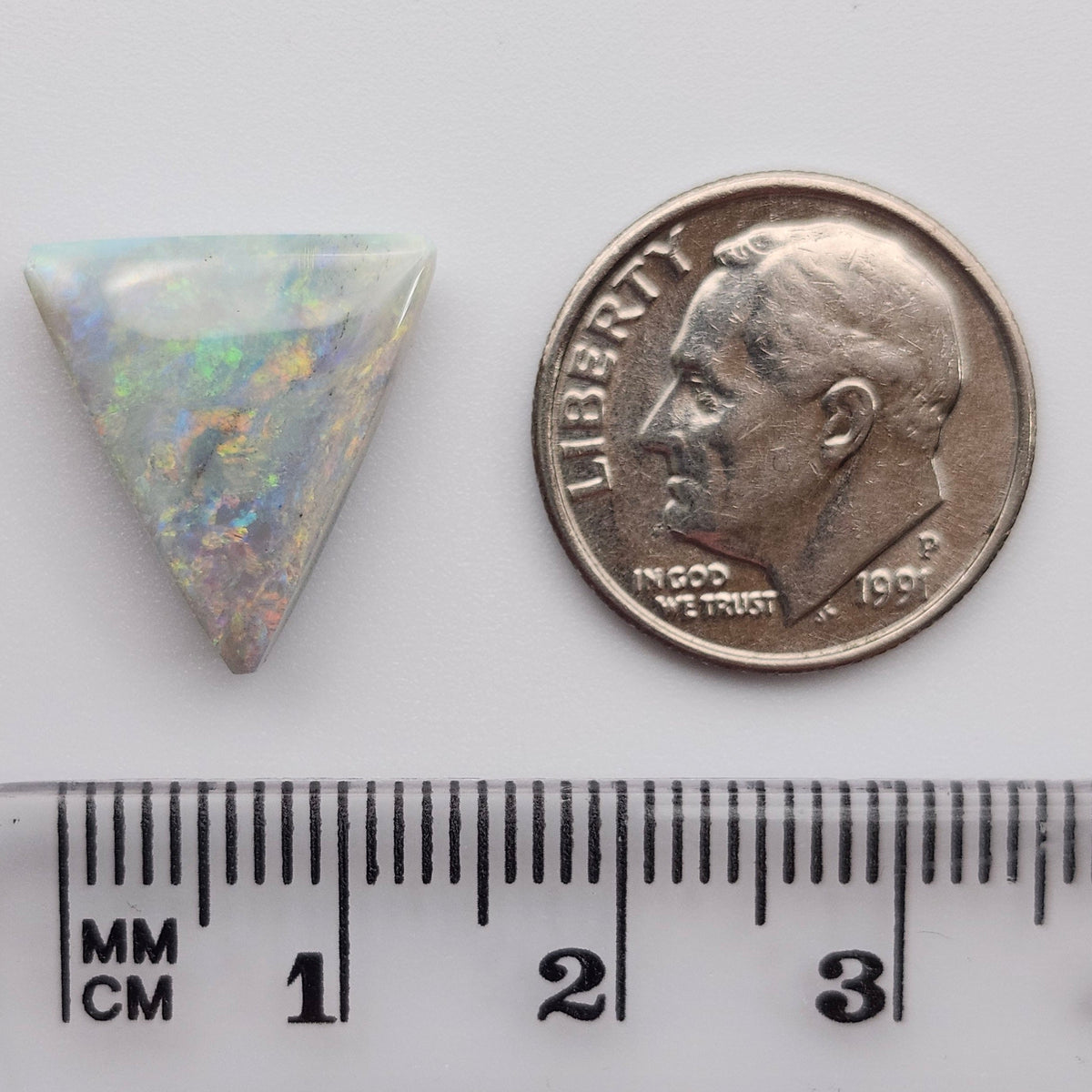 5.05ct Lightning Ridge Semi-Black Australian Opal | Triangular Cut Cabochon | #E306