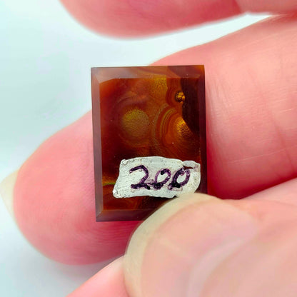 7.02ct Loose Faceted Fire Agate | Rectangular Emerald Cut