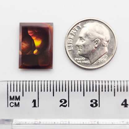 7.02ct Loose Faceted Fire Agate | Rectangular Emerald Cut