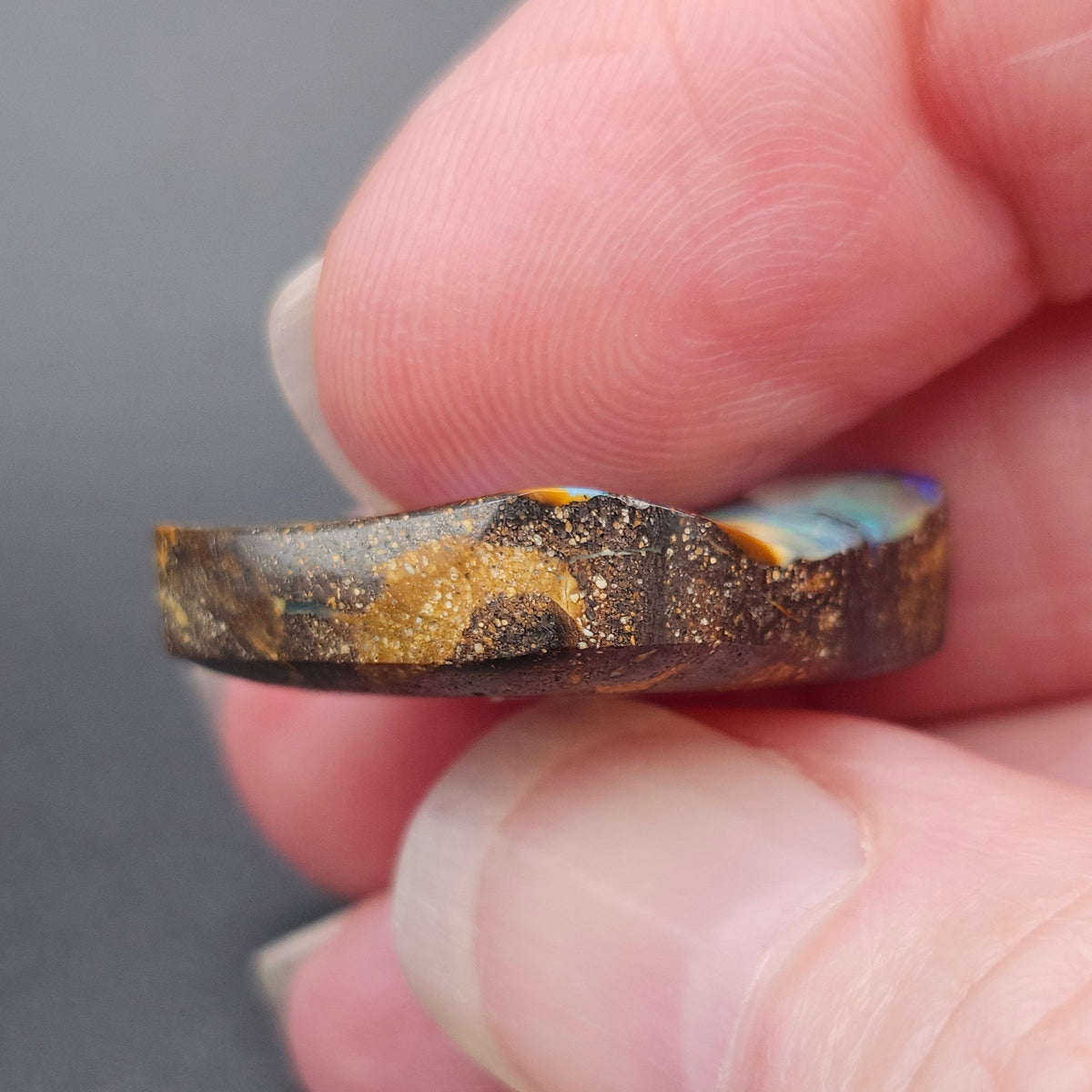 25.19ct Australian Koroit Boulder Opal | Freeform Pear Cabochon | #E299