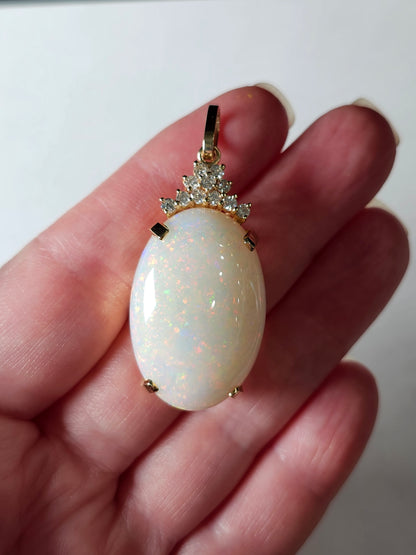 Princess Anne | Australian Coober Pedy Opal Pendant in 14kt Gold