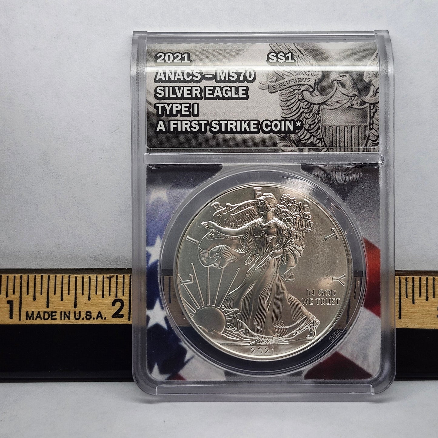 2021 S$1 Silver Eagle First Strike Collectible Coin | ANACS-MS70 | Fine Silver | #21
