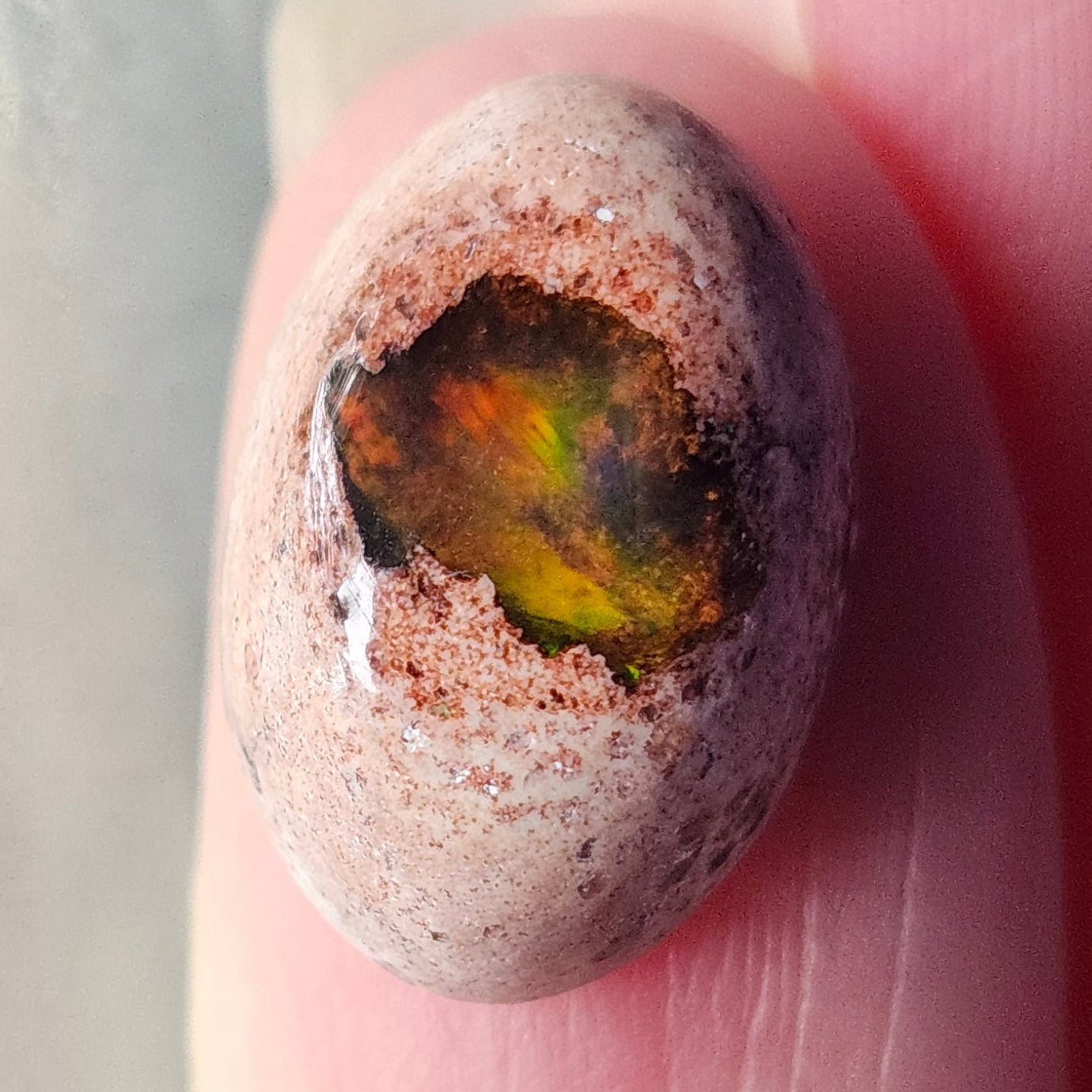 7.36ct Mexican Matrix Fire Opal | Oval Cabochon