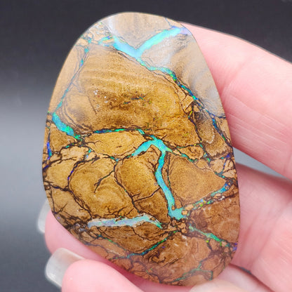 132.51ct Koroit Australian Boulder Opal | Pear Shape Cabochon | Two-Sided Stone | #E292