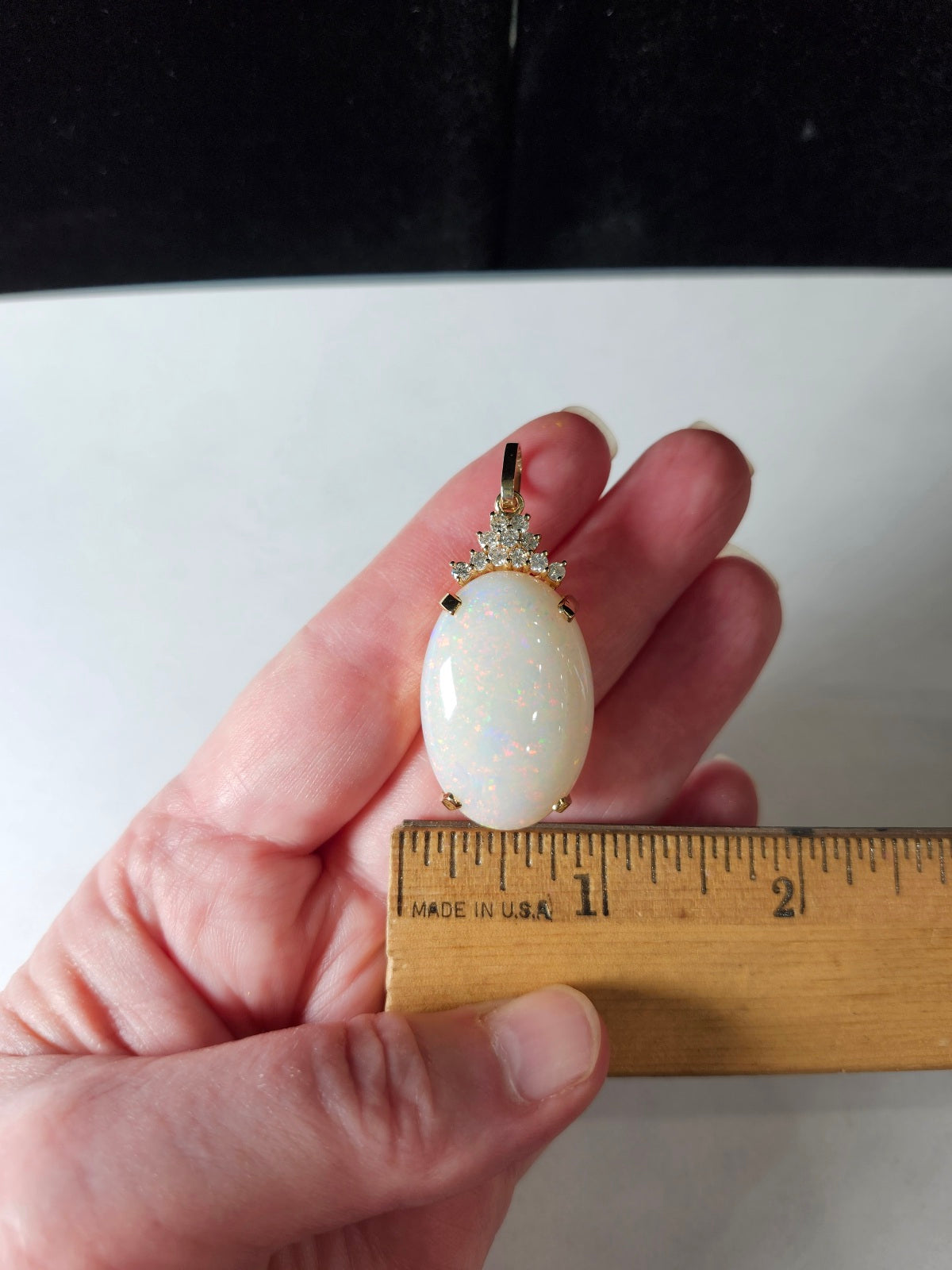 Princess Anne | Australian Coober Pedy Opal Pendant in 14kt Gold