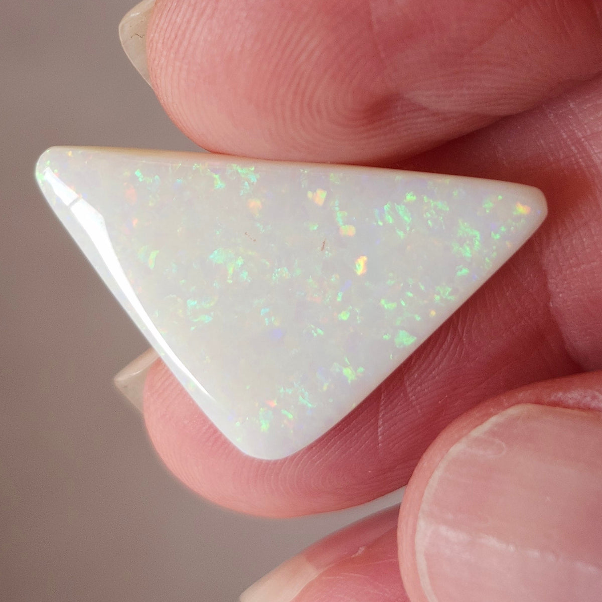 7.47ct White Cliffs Australian White Opal | Triangular Cut Cabochon | #E305