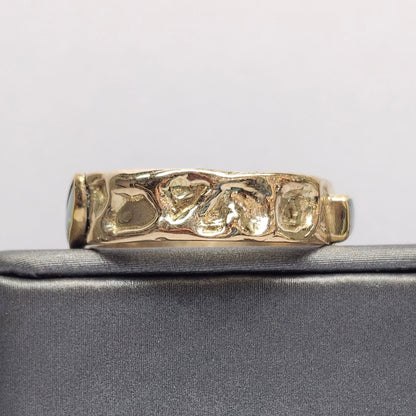 Quint | Australian Black and Semi-Black Opal Multi-Stone Band | Custom | 14kt Yellow Gold