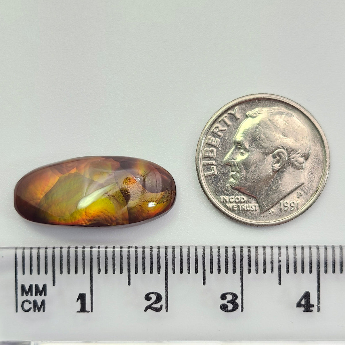 11.34ct Loose Fire Agate | Freeform Oval Cabochon