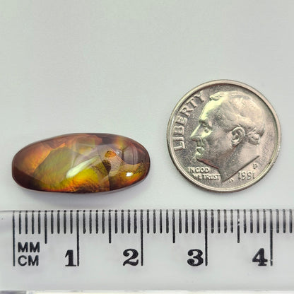 11.34ct Loose Fire Agate | Freeform Oval Cabochon