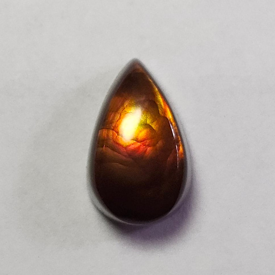 3.16ct Loose Fire Agate | Pear Cabochon