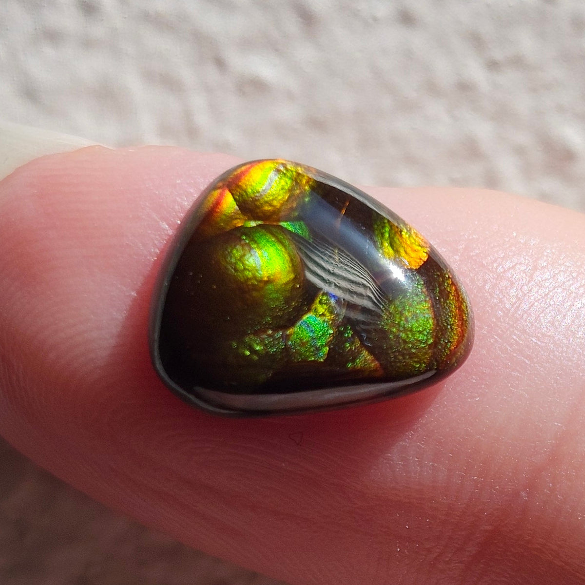 3.69ct Loose Fire Agate | Freeform Pear Cabochon
