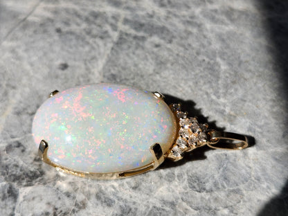 Princess Anne | Australian Coober Pedy Opal Pendant in 14kt Gold