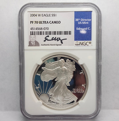 2004-W $1 Silver Eagle PF70 Collectible Coin | Ultra Cameo | Fine Silver | #19