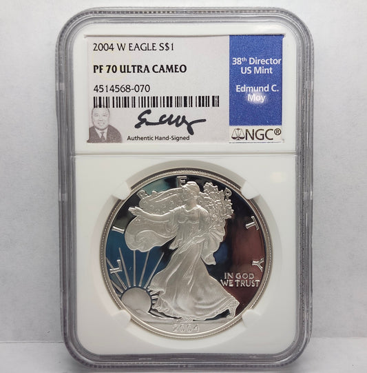 2004-W $1 Silver Eagle PF70 Collectible Coin | Ultra Cameo | Fine Silver | #19