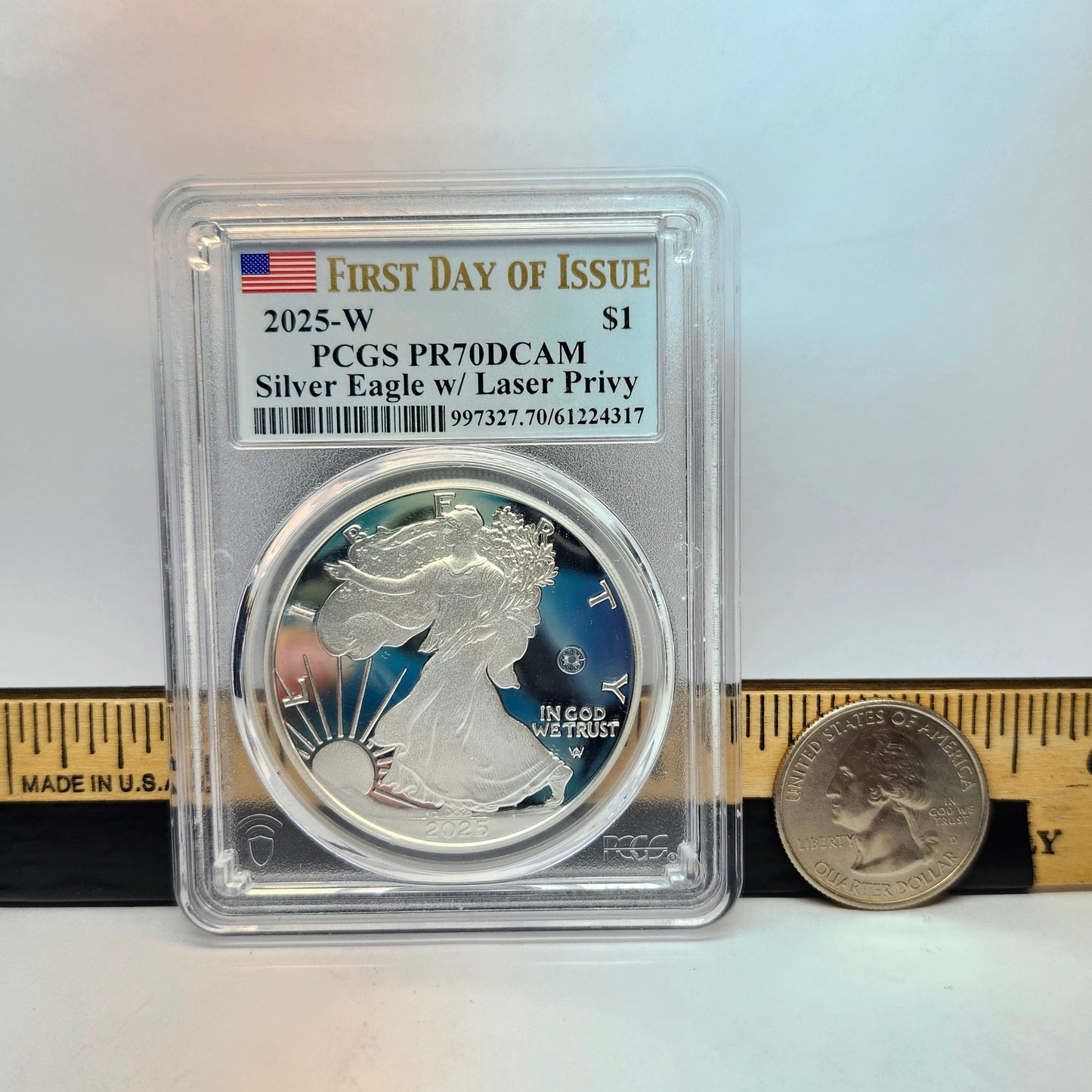 2025-W Silver Eagle w/ Laser Privy PCGS PR70DCAM Collectible Coin | Fine Silver | #13
