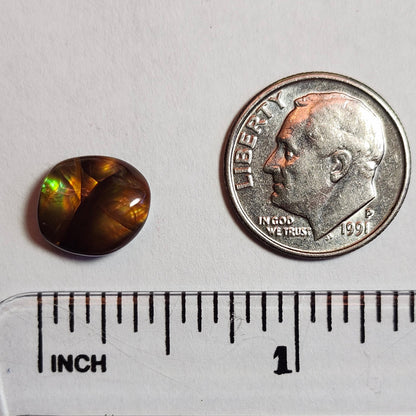 3.43ct Loose Fire Agate | Freeform Oval Cabochon