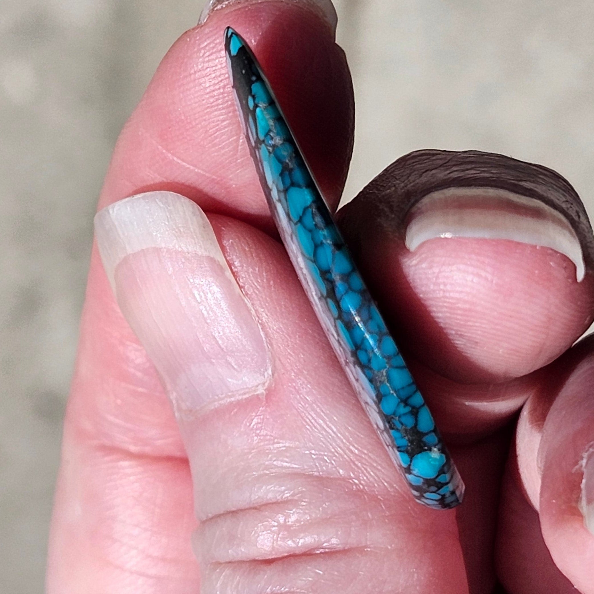 34.70ct Lone Mountain Spiderweb Turquoise Cabochon | Burton's