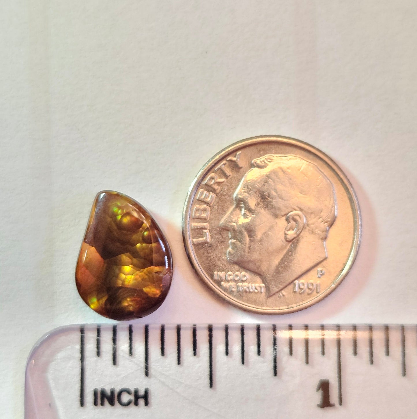 5.14ct Loose Fire Agate | Freeform Pear Cabochon