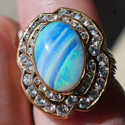 Lady Eva | Quilpie Boulder Opal & Diamond Ring | 14kt Gold