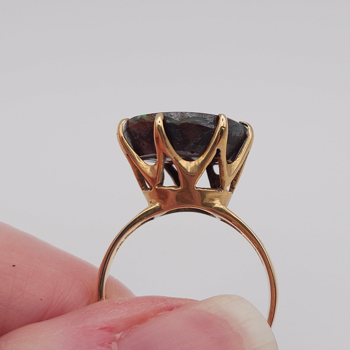 Brilla | Koroit Australian Boulder Opal Ring | Estate | 14kt Yellow Gold