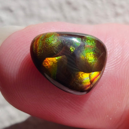 3.69ct Loose Fire Agate | Freeform Pear Cabochon