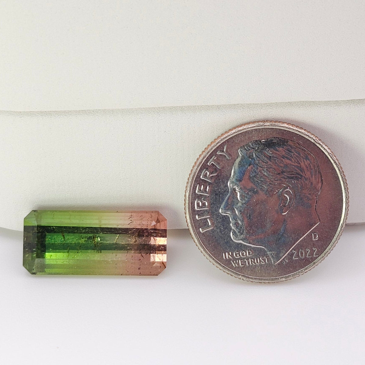 6.53ct Tri-Color Brazilian Tourmaline | Faceted Emerald Cut