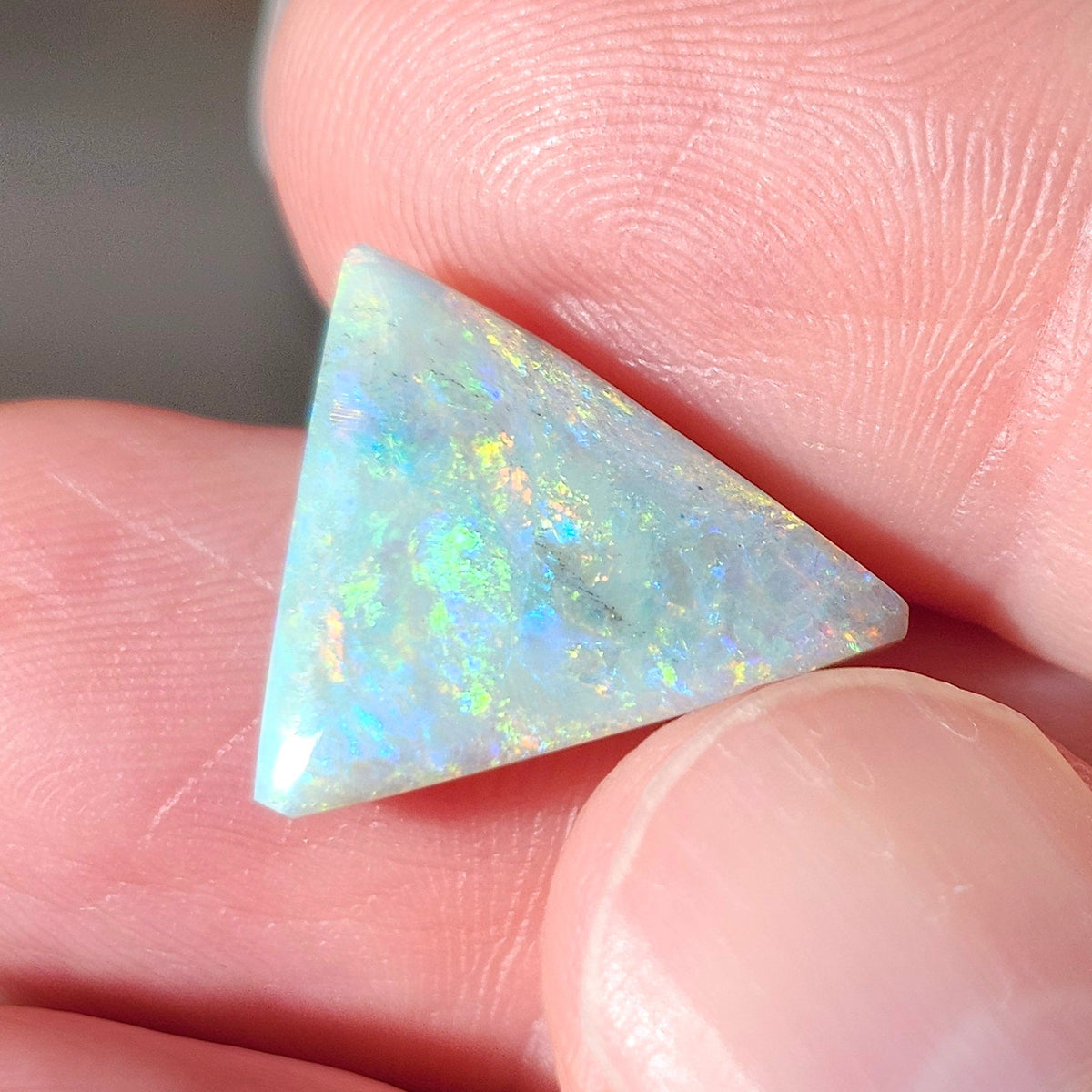 5.05ct Lightning Ridge Semi-Black Australian Opal | Triangular Cut Cabochon | #E306
