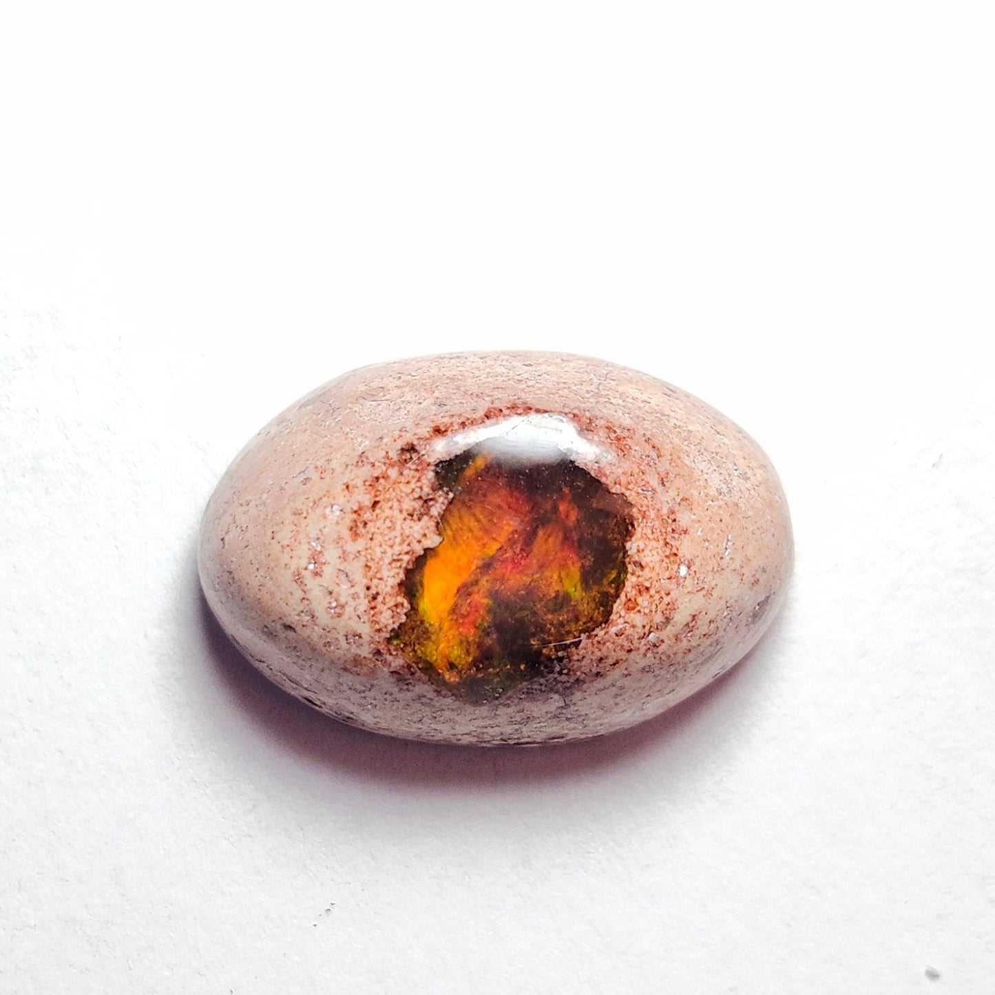 7.36ct Mexican Matrix Fire Opal | Oval Cabochon