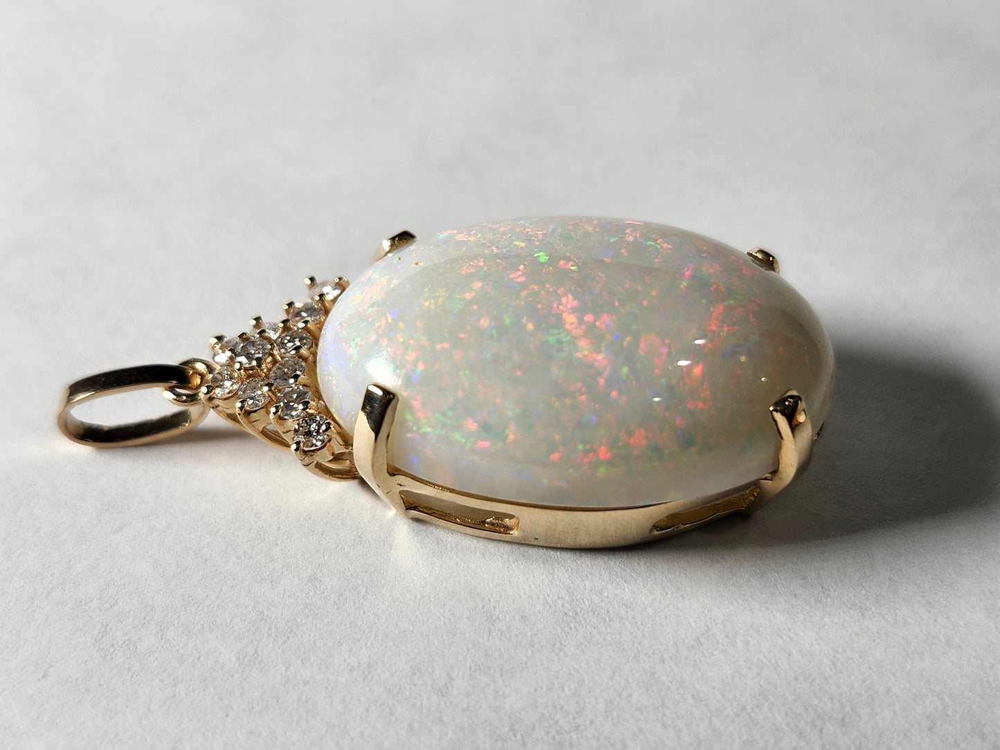 Princess Anne | Australian Coober Pedy Opal Pendant in 14kt Gold