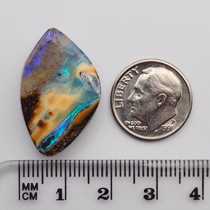 25.19ct Australian Koroit Boulder Opal | Freeform Pear Cabochon | #E299