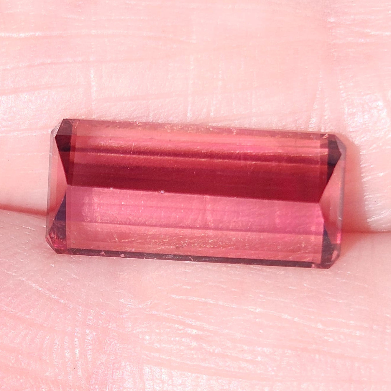 5.06ct Bi-Color Pink Rubellite Tourmaline | Emerald Cut