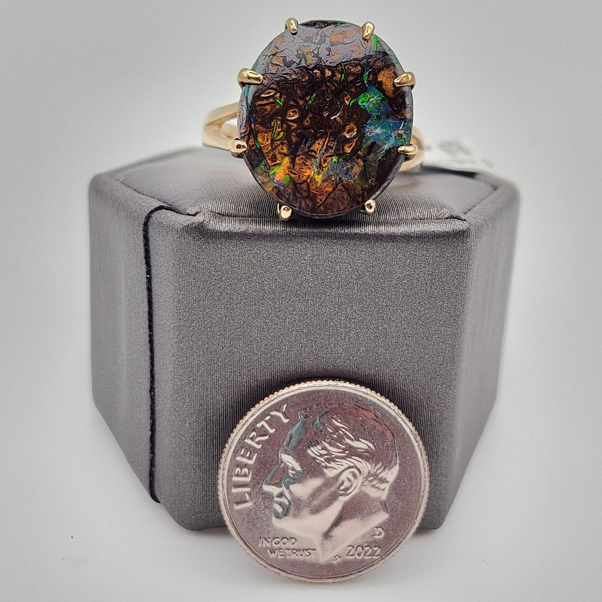 Brilla | Koroit Australian Boulder Opal Ring | Estate | 14kt Yellow Gold