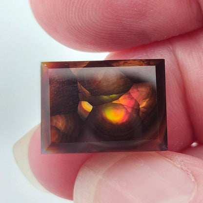 7.02ct Loose Faceted Fire Agate | Rectangular Emerald Cut