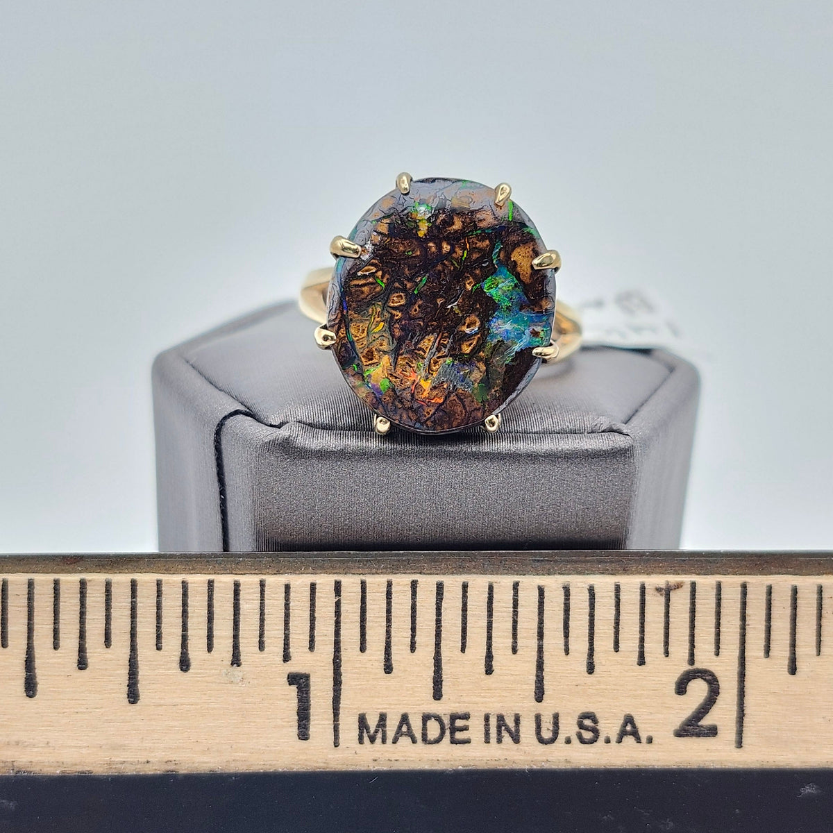 Brilla | Koroit Australian Boulder Opal Ring | Estate | 14kt Yellow Gold