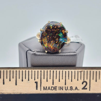 Brilla | Koroit Australian Boulder Opal Ring | Estate | 14kt Yellow Gold