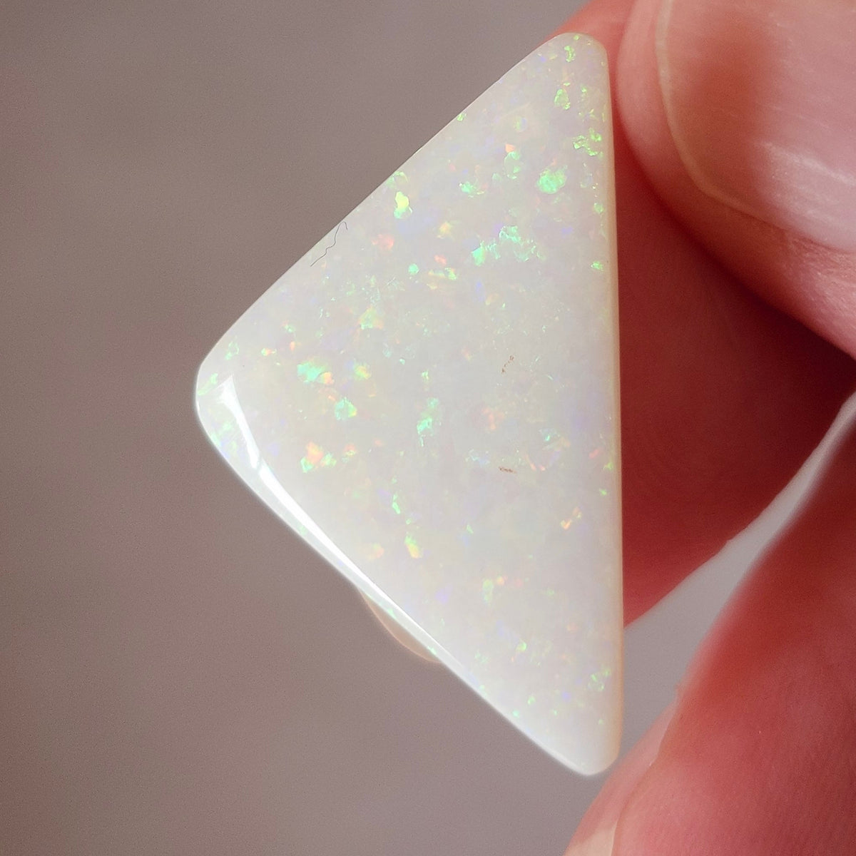 7.47ct White Cliffs Australian White Opal | Triangular Cut Cabochon | #E305