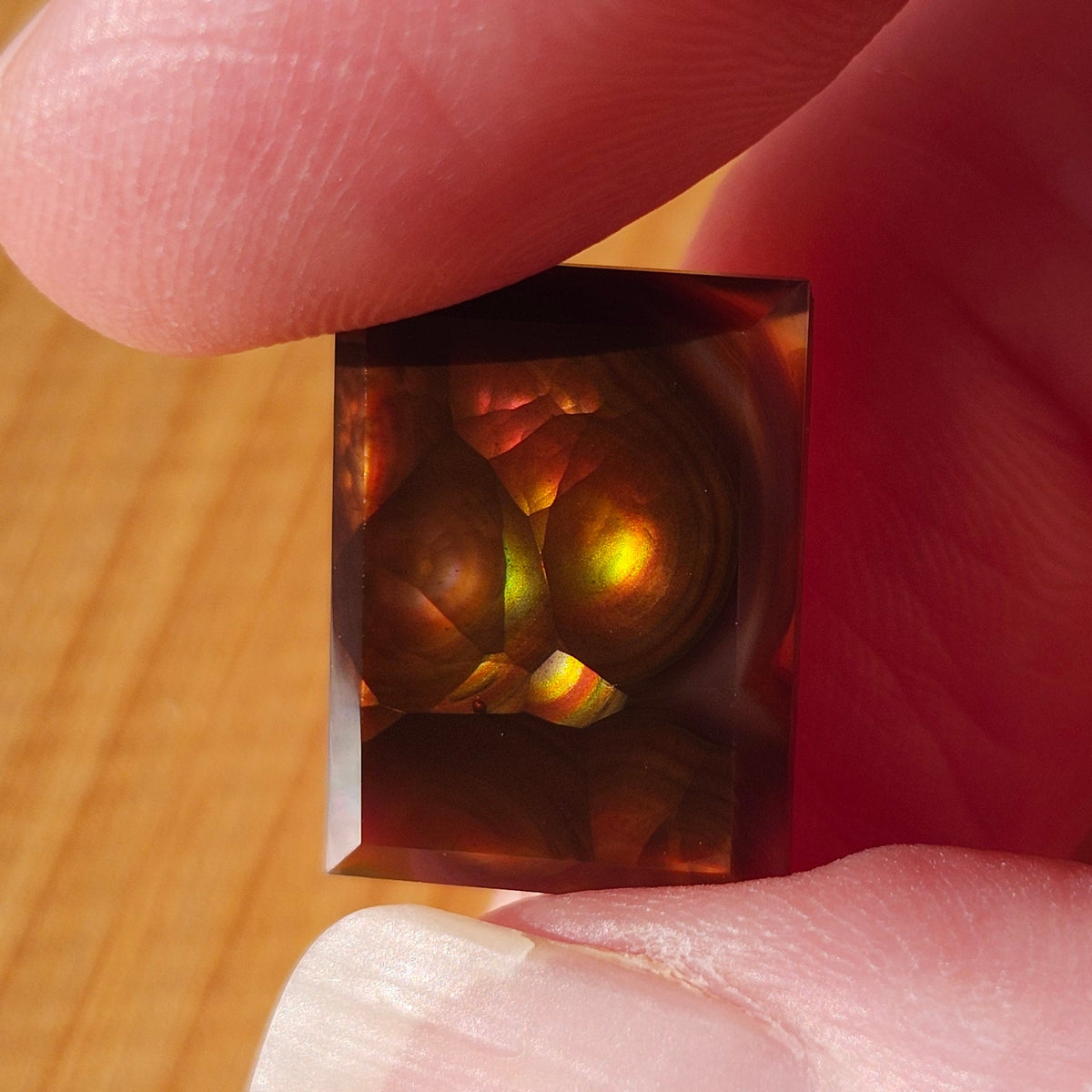 7.02ct Loose Faceted Fire Agate | Rectangular Emerald Cut