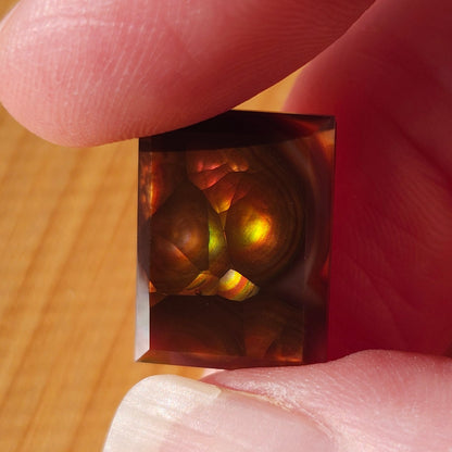 7.02ct Loose Faceted Fire Agate | Rectangular Emerald Cut