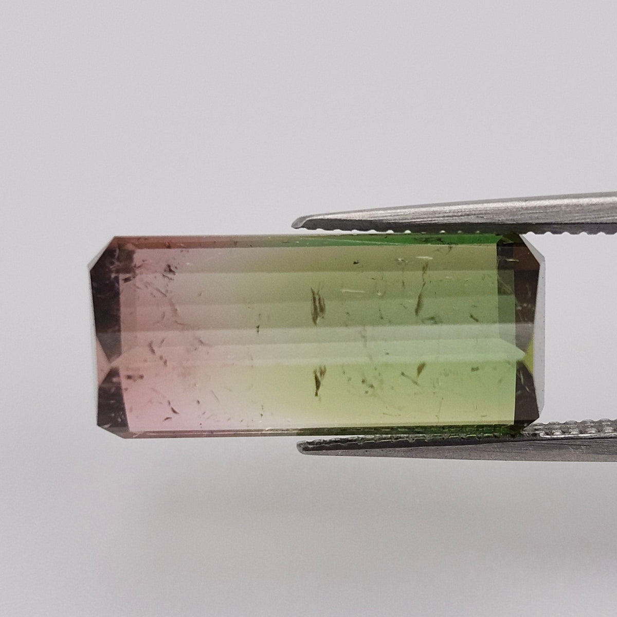 6.53ct Tri-Color Brazilian Tourmaline | Faceted Emerald Cut