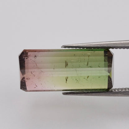 6.53ct Tri-Color Brazilian Tourmaline | Faceted Emerald Cut