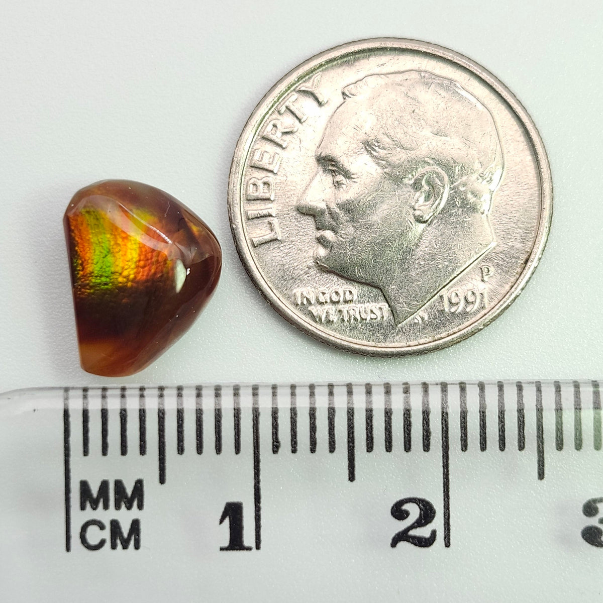3.33ct Loose Fire Agate | Freeform Pear Cabochon
