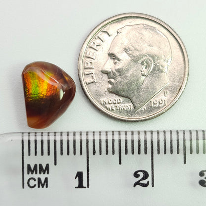 3.33ct Loose Fire Agate | Freeform Pear Cabochon