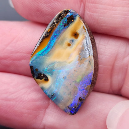 25.19ct Australian Koroit Boulder Opal | Freeform Pear Cabochon | #E299