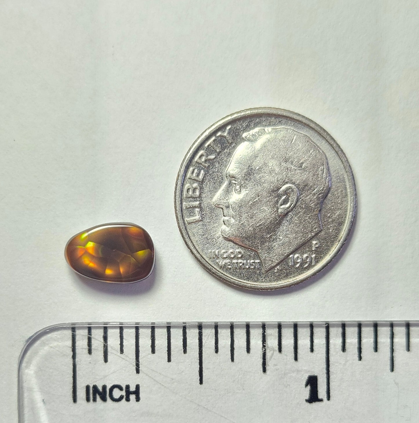 1.62ct Loose Fire Agate | Freeform Pear Cabochon