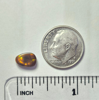 1.62ct Loose Fire Agate | Freeform Pear Cabochon