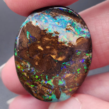 22.87ct Australian Koroit Boulder Matrix Opal | Oval Cabochon | #E301